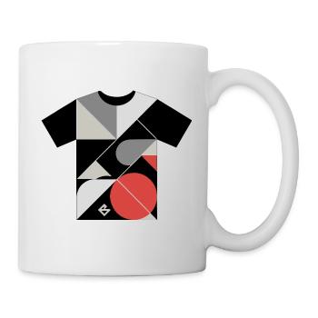 Geometric Mosaic: Red Circle Blocks - Mug - white - Right
