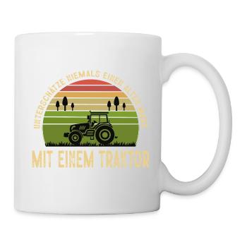 Landwirt Geschenke Landwirtschaft Traktor Bauer - Tasse - Weiß - Rechts