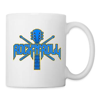 Rock & Roll Guitar Emblem - Mug - white - Right