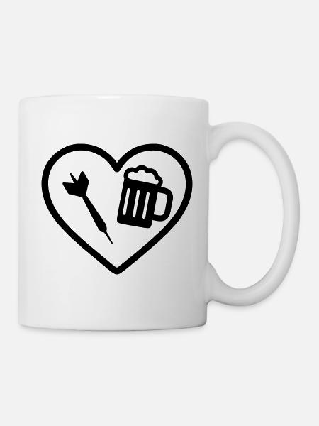 Heart Darts Bier - Tasse - Weiß