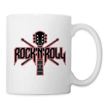 Rock 'n' Roll Gitarre und Drumsticks - Tasse - Weiß - Rechts