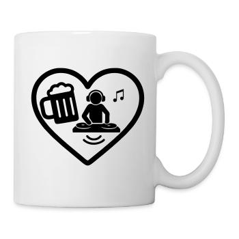 Heart DJ Beer - Mug blanc - blanc - Droite