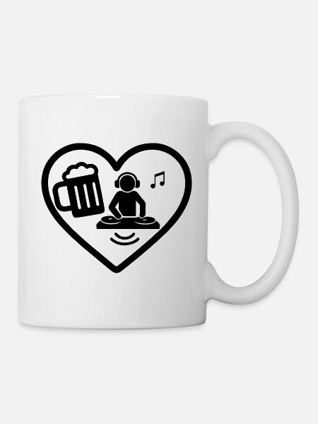 Heart DJ Beer - Tasse - Weiß
