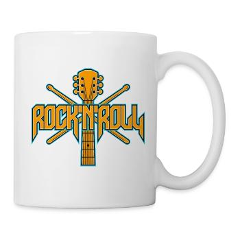 RockNRoll Guitar and Drumsticks Emblem - Mug - white - Right