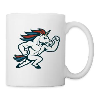 Running Power Unicorn Sportmaskottchen-Design - Tasse - Weiß - Rechts
