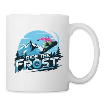  Ride The Frost Snowboard Motiv Für Snowboarder - Tasse - Weiß - Rechts