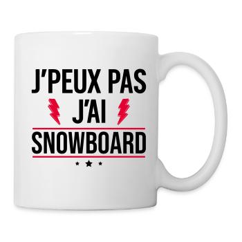 Ich kann nicht Snowboard Snowboard Humor - Tasse - Weiß - Rechts