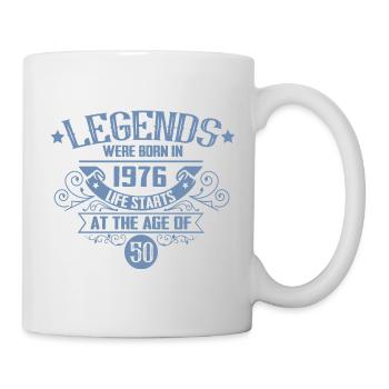 50 Jahre Legenden Jahrgang 1976 Vintage Geburtstag - Tasse - Weiß - Rechts