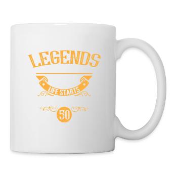 50 Jahre Legenden Jahrgang 1976 Vintage Geburtstag - Tasse - Weiß - Rechts
