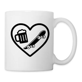 Heart Skateboard Beer - Mug - white - Right