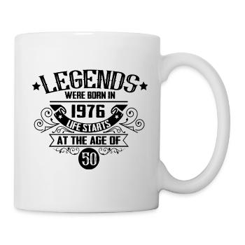 50 Jahre Legenden Jahrgang 1976 Vintage Geburtstag - Tasse - Weiß - Rechts