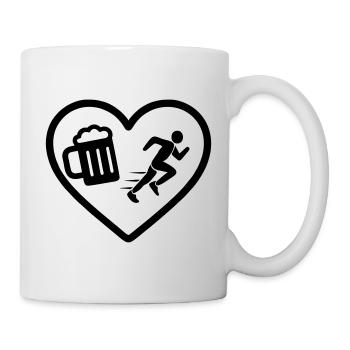 Heart Beer Running Humor - Mug - white - Right