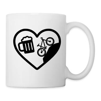 Heart Beer Mountainbike-Humor - Tasse - Weiß - Rechts