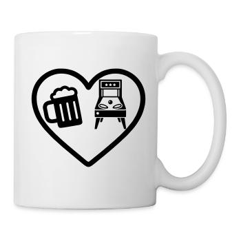 Heart Beer Pinball Humor - Mug - white - Right