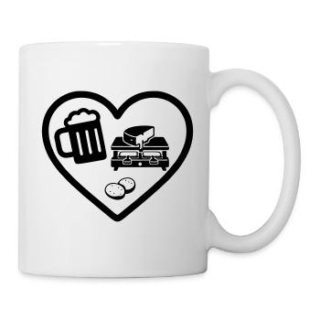 Heart Beer Raclette Humor - Tasse - Weiß - Rechts