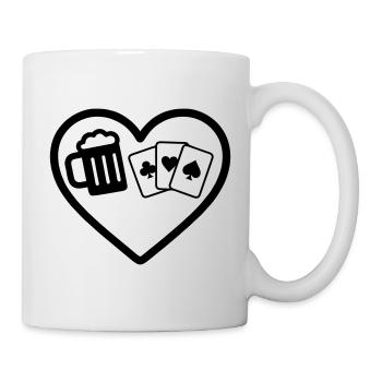 Heart Beer Card Games Humor - Mug - white - Right