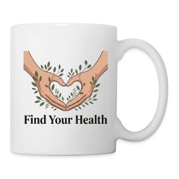 Finde deine Gesundheit: Herzliches Wohlbefinden - Tasse - Weiß - Rechts