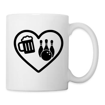 Heart Beer Bowling-Humor - Tasse - Weiß - Rechts