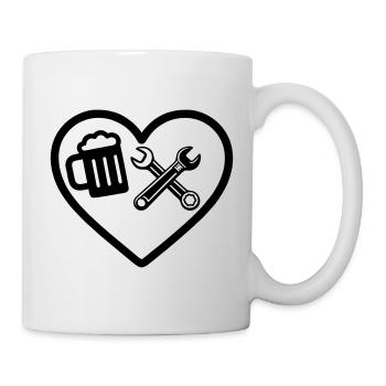 Heart Beer Mechanic Car Humor - Mug - white - Right