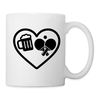 Heart Beer Tischtennis-Humor - Tasse - Weiß - Rechts