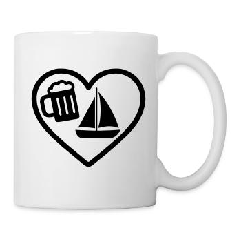 Heart Beer Sailing Humor - Mug - white - Right
