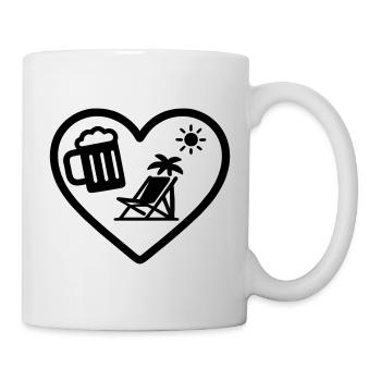 Humour Soleil de Noël à la Bière de Cœur - Mug blanc - blanc - Droite