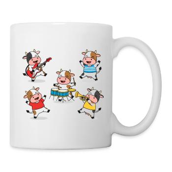 Comique de fête musicale du groupe de vaches mignonnes - Mug blanc - blanc - Droite