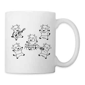 Comique de fête musicale du groupe de vaches mignonnes - Mug blanc - blanc - Droite