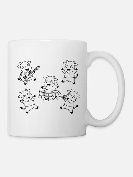 Süße Kuh Band Musik Party Comic - Tasse - Weiß
