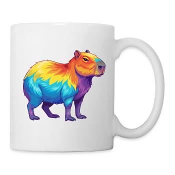 Colorful Capybara Rainbow Pop Art Watercolor - Mug - white - Right