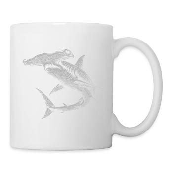 Hammerhai-Wirbel-Silhouetten-Duo - Tasse - Weiß - Rechts
