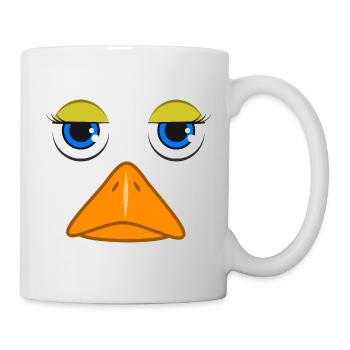 Visage de canard mignon, oiseau colvert drôle, art d’amoureux du canard - Mug blanc - blanc - Droite