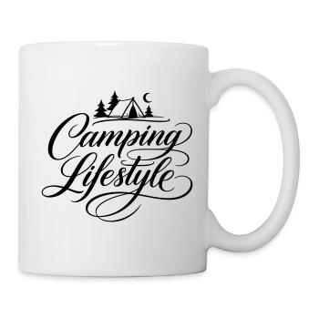 Camping Life Saying Tent - Mug - white - Right