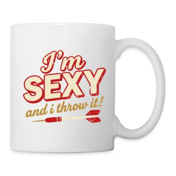 Dartf funny Hoodie "i'm sexy and I throw it" - Mug - white - Right