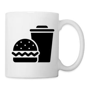 Fast Food, Burger, Imbisswagen - Tasse - Weiß - Rechts
