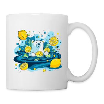 Zitronenbär im Wassersprudel - Tasse - Weiß - Rechts