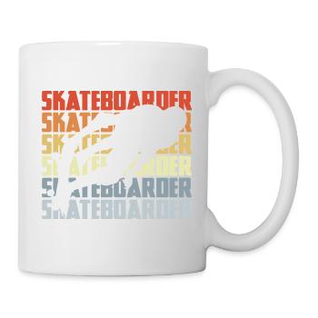 Skateboarder Vintage Look - Tasse - Weiß - Rechts