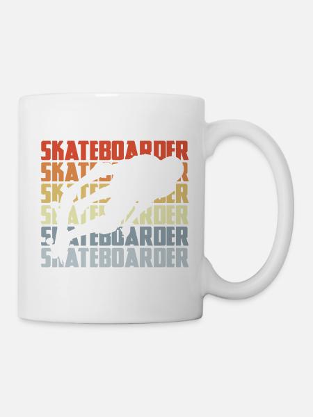 Skateboarder Vintage Look - Mug blanc - blanc