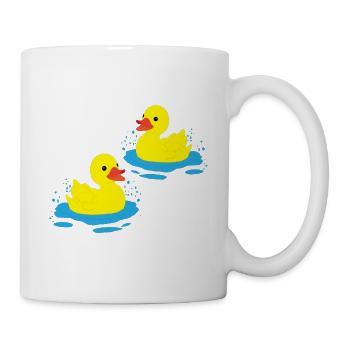 Zwei glückliche Enten - Tasse - Weiß - Rechts
