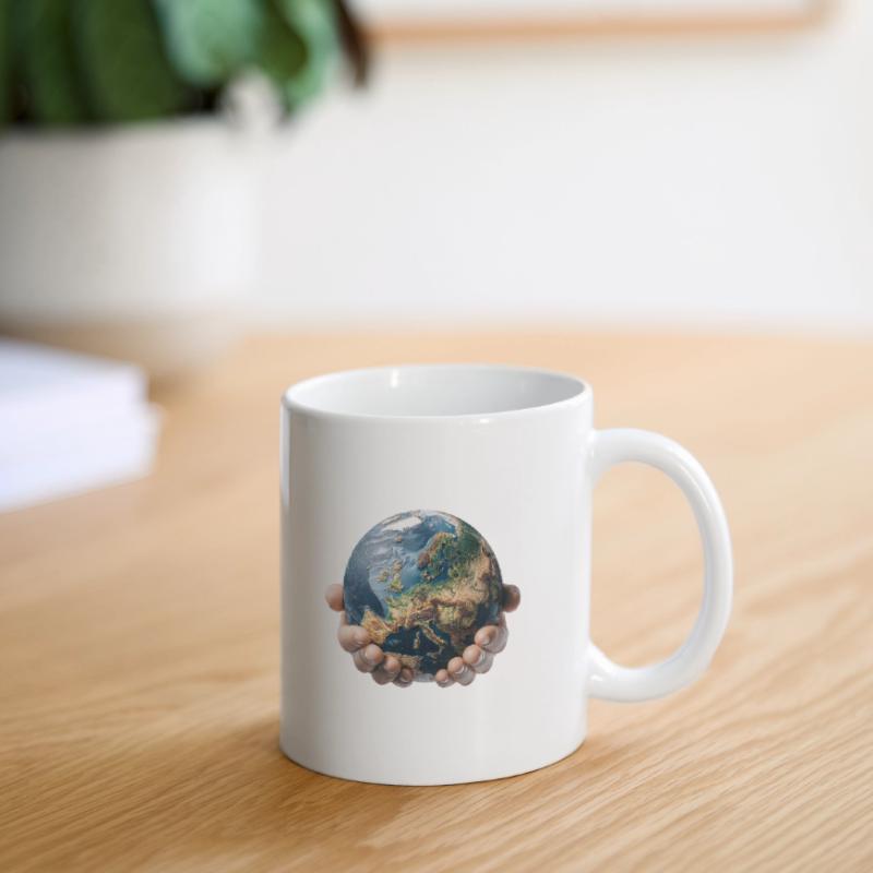 Earth in Hands: Global Responsibility Mug