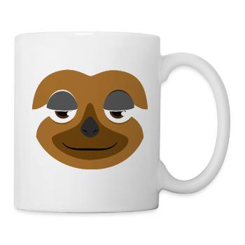 Süßes Faultiergesicht Lustiges faules Tier-DIY-Kostüm - Tasse - Weiß - Rechts