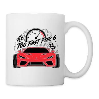Too Fast For 6 Red Racing Car - Mug - white - Right