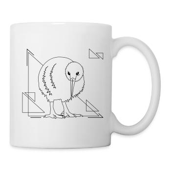 Oiseau kiwi dans un motif géométrique - Mug blanc - blanc - Droite