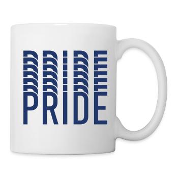 Blue Pride Geometrisches Muster - Tasse - Weiß - Rechts