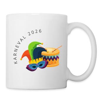 Carnival 2026 – Mask & Drum Colorful Design - Mug - white - Right