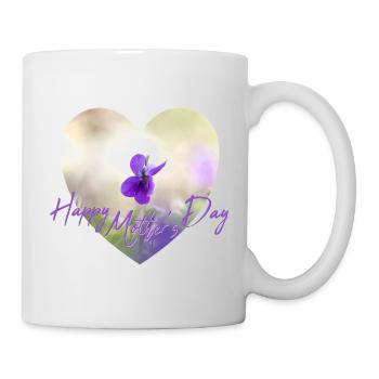 Herzblumen Muttertag Design lila Blume lila Blüte - Tasse - Weiß - Rechts