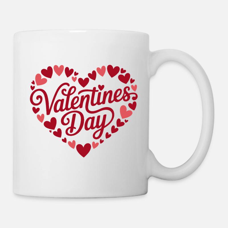 Valentine's Day Heart Font Pattern - Mug - white