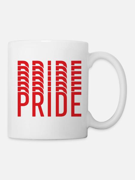 Pride: Wiederholte Buchstabengestaltung - Tasse - Weiß