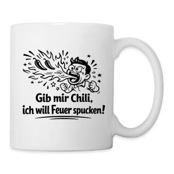 Feuer Spucken Chili Essen - Tasse - Weiß - Rechts
