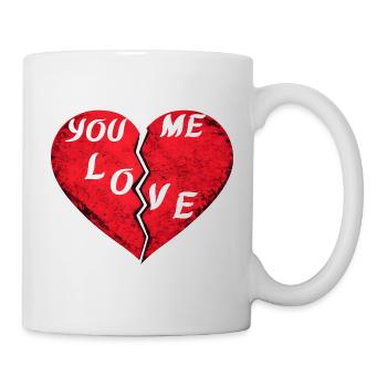 You Me Love – Cœur rouge romantique pour la Saint- - Mug blanc - blanc - Droite